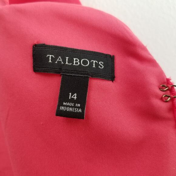 Talbots Pink Sleeveless Ponte Knit Dress Scalloped Neck Classic Career 14 - Picture 11 of 12